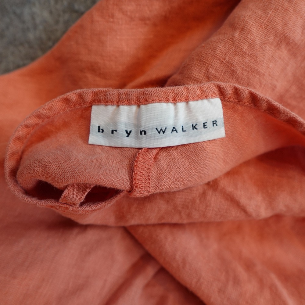 Bryn Walker Dress Women Medium Pink Linen Ruffle Hem Slip Cami Sleeveless - Picture 7 of 11